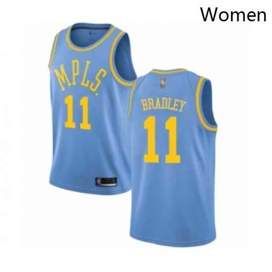 Womens Los Angeles Lakers 11 Avery Bradley Authentic Blue Hardwood Classics Basketball Jersey